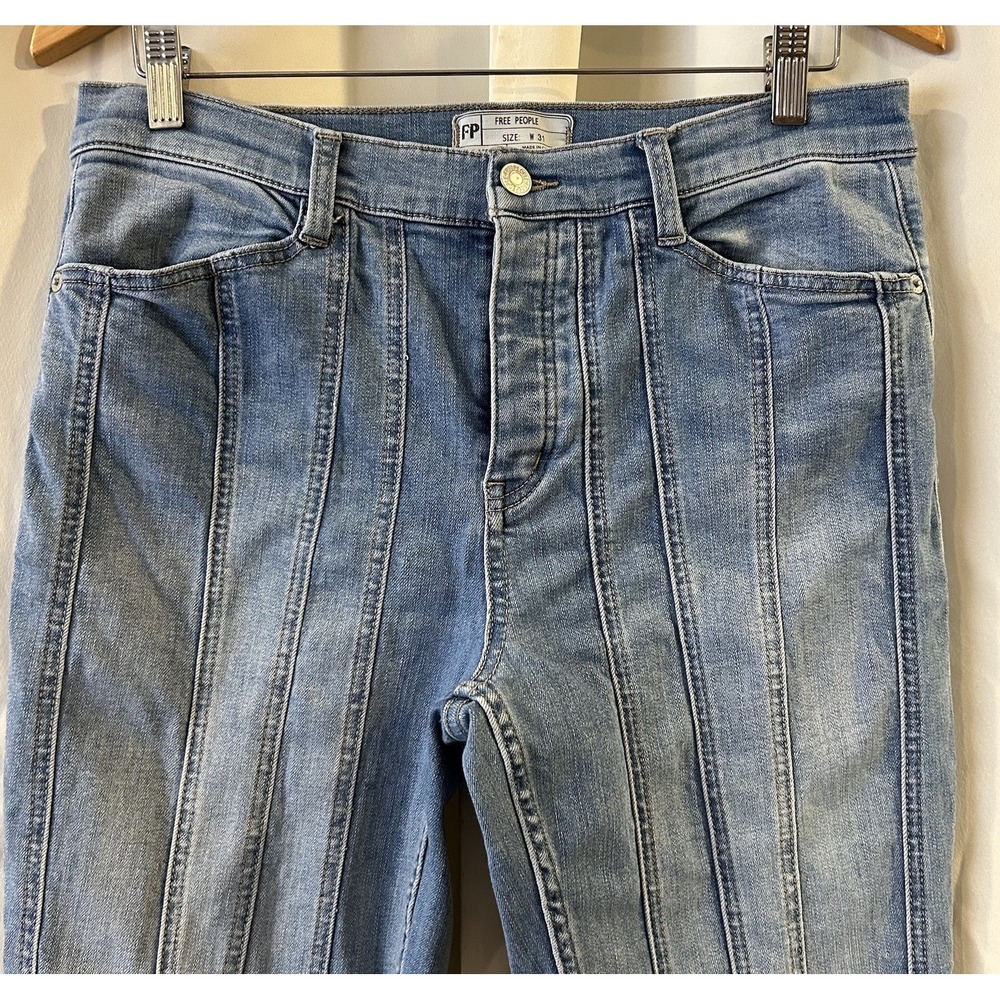 Free People So Many Seams‎ Flare Jeans Buttonfly Bootcut Size 31 - Picture 2 of 7